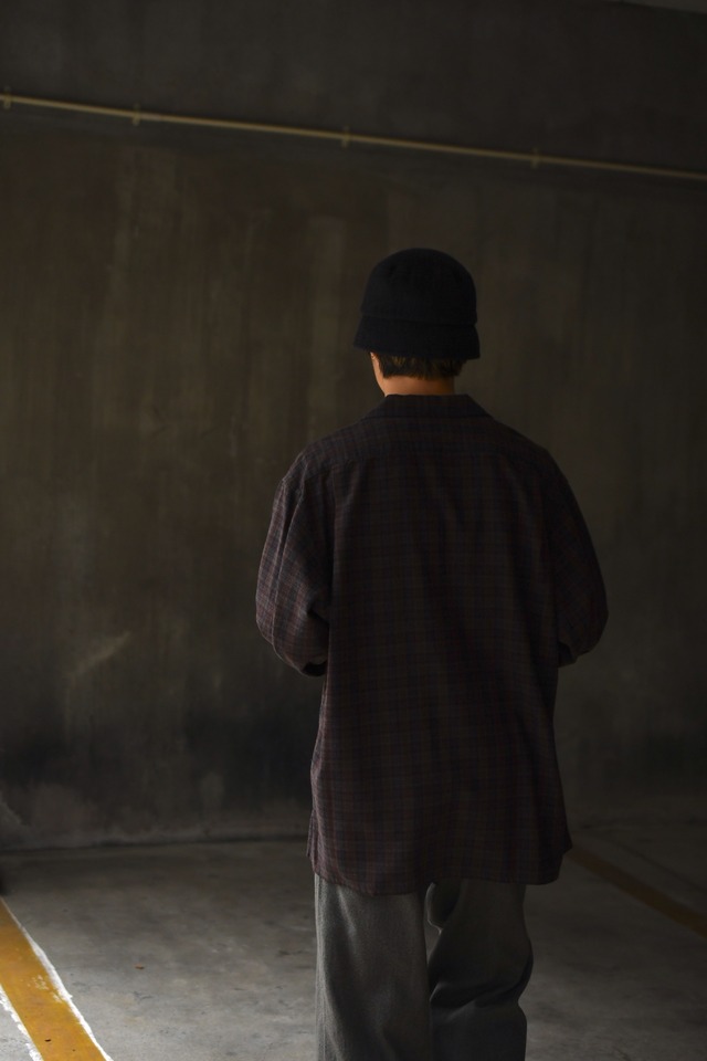 A.PRESSE / Silk Nep Loop Collar Shirts (BROWN)