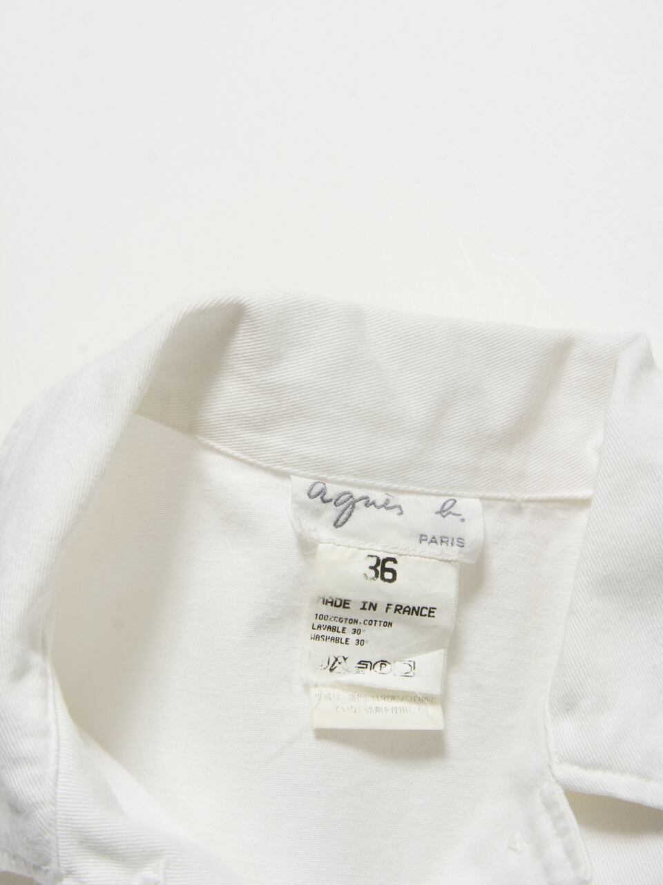 【agnes b】Made in France open collar H/S shirt（フランス製 アニエスベー ロングシャツ）9b