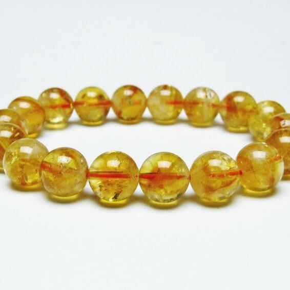 シトリンクォーツ ブレスレット 虹入り 11mm シトリン ブレス 一点物 メール便可 [M便 1/10] 111-46122