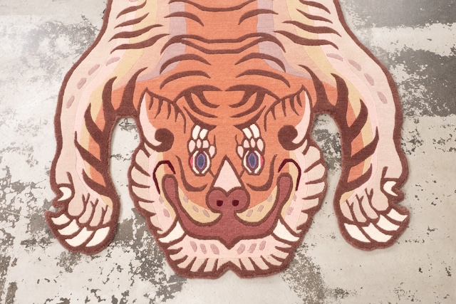 Tibetan Tiger Rug 《Lサイズ•ウール・オリジナル4・春の桜餅223》チベタンタイガーラグ