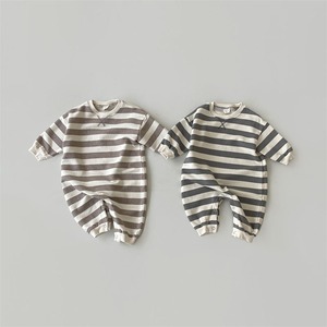 【BABY】シンプルボーダー長袖ロンパース