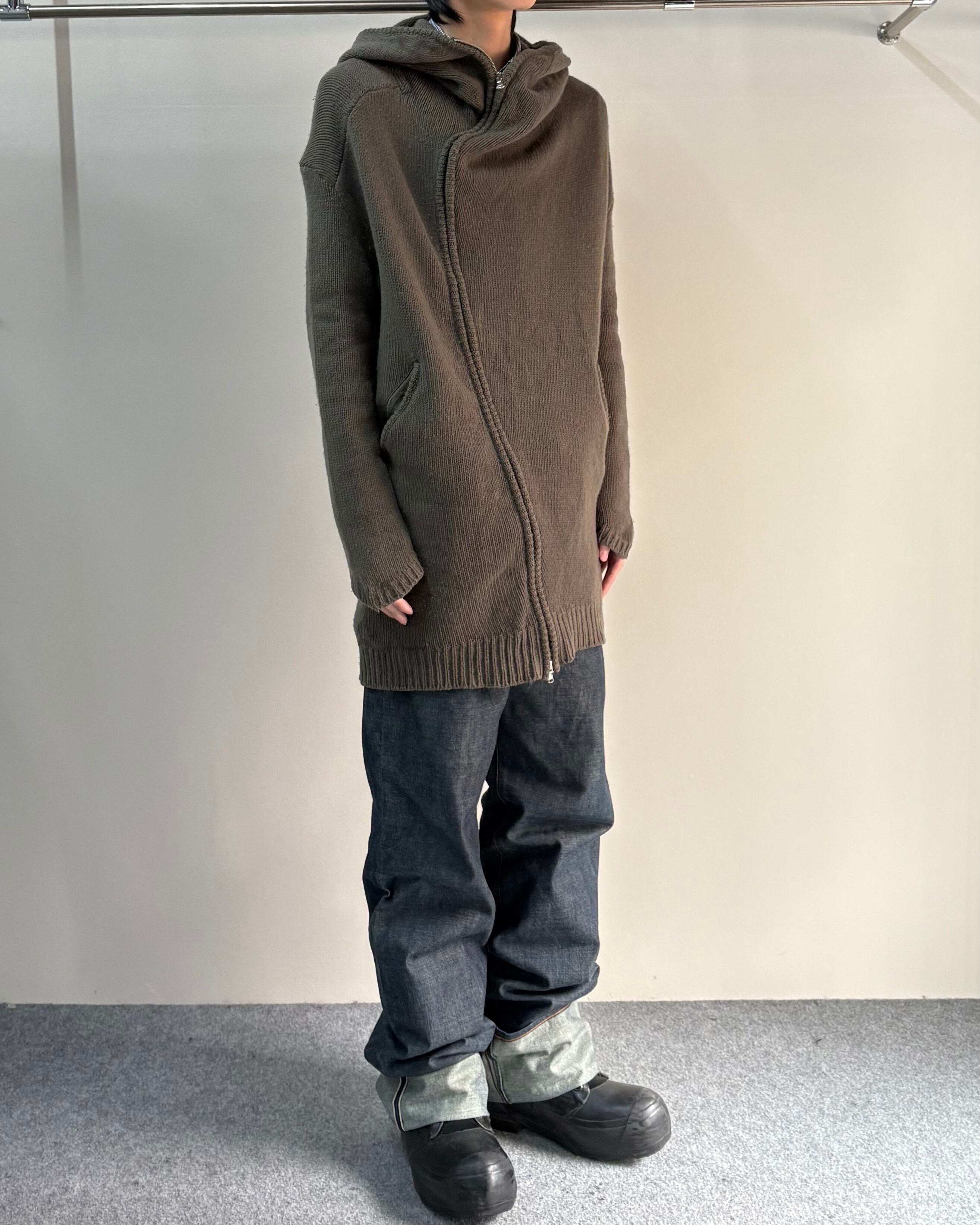 DAMIR DOMA】zip up knit hoodie | blendmarket