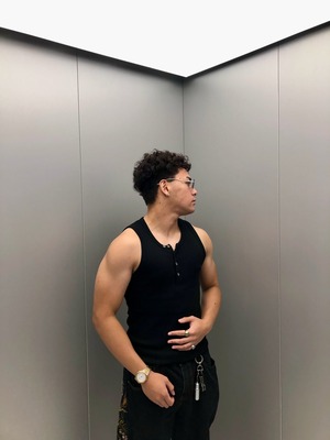 【Muscle Fit】Layered Ribbed Heley Neck Tank Top (3color)