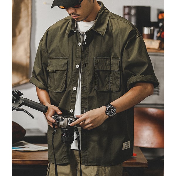 Front pocket design shirt P433