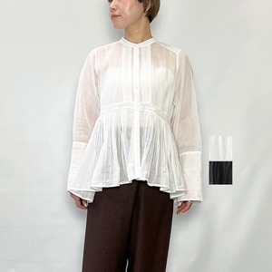 MARILYN MOON マリリンムーン sheer starched cotton lace flare blouse 4261-113 2026春夏新作 [送料無料]