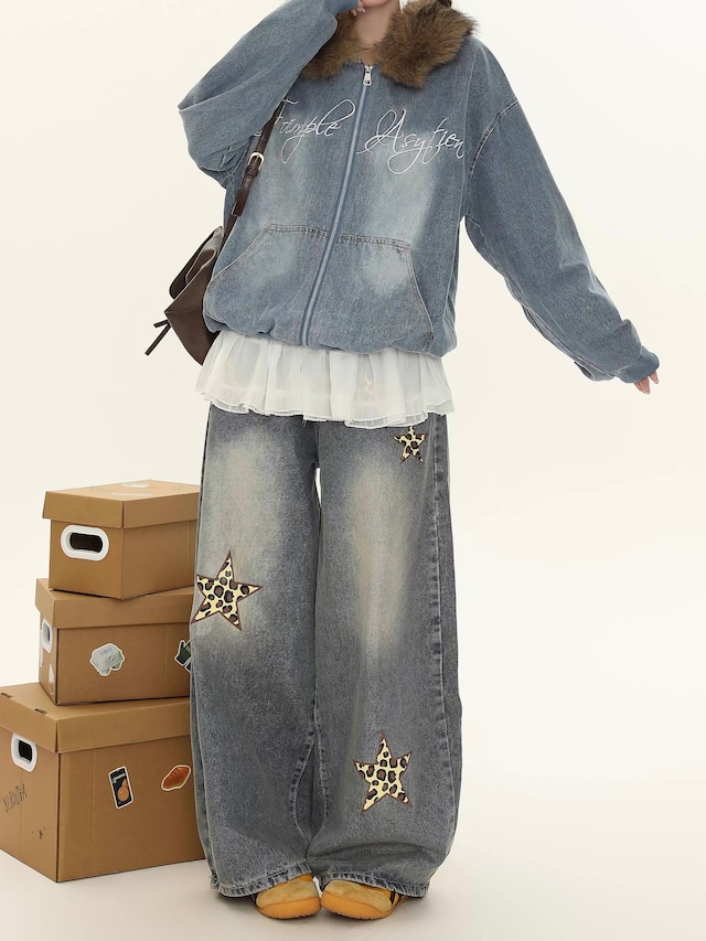 ファーカラーデニムジップジャケット.1930