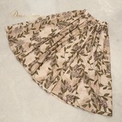 フラダンス 衣装 Maunaloa マウナロア スカート ベージュ系 花柄 植物柄 ハワイアンプリント アロハ ハワイアン フラ ダンス レッスン 練習 ハワイアンダンス かわいい おしゃれ 上品 大人っぽい フレアスカート 華やか ブラウン系 カーキ系 ホワイト系 肌色 茶 緑