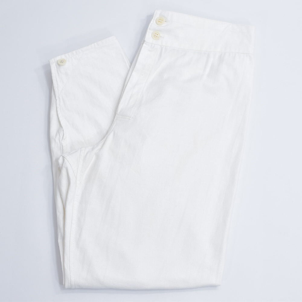 Soviet Army 旧ソ連軍 スリーピングパンツ パジャマパンツ テーパード イージーパンツ ミリタリー ソビエト ロシア 白 ヴィンテージ ホワイト 綿パン ビンテージ ヨーロッパ古着 メンズW33インチ相当