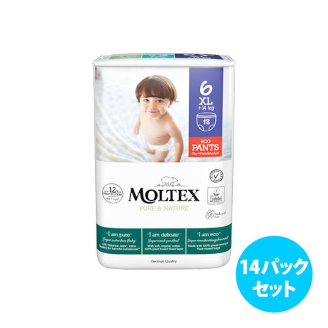 [7パックセット] Moltex Nature No. 1 紙おむつパンツ（サイズ 4～6）