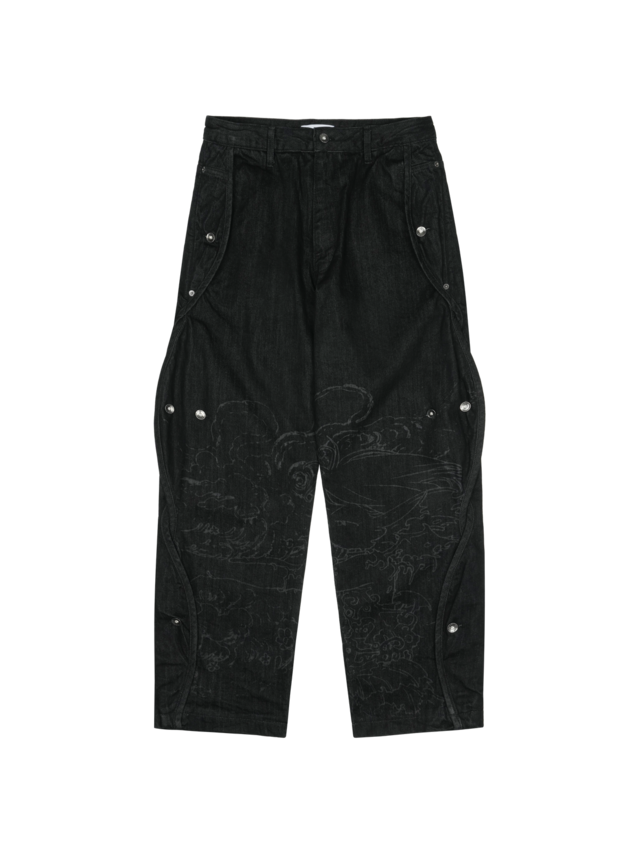 [SAN SAN GEAR] SAN SAN X YUMINHA PANTS INDIGO 正規品 韓国ブランド 韓国通販 韓国代行 韓国ファッション sansan san san sansangear サンサンギア