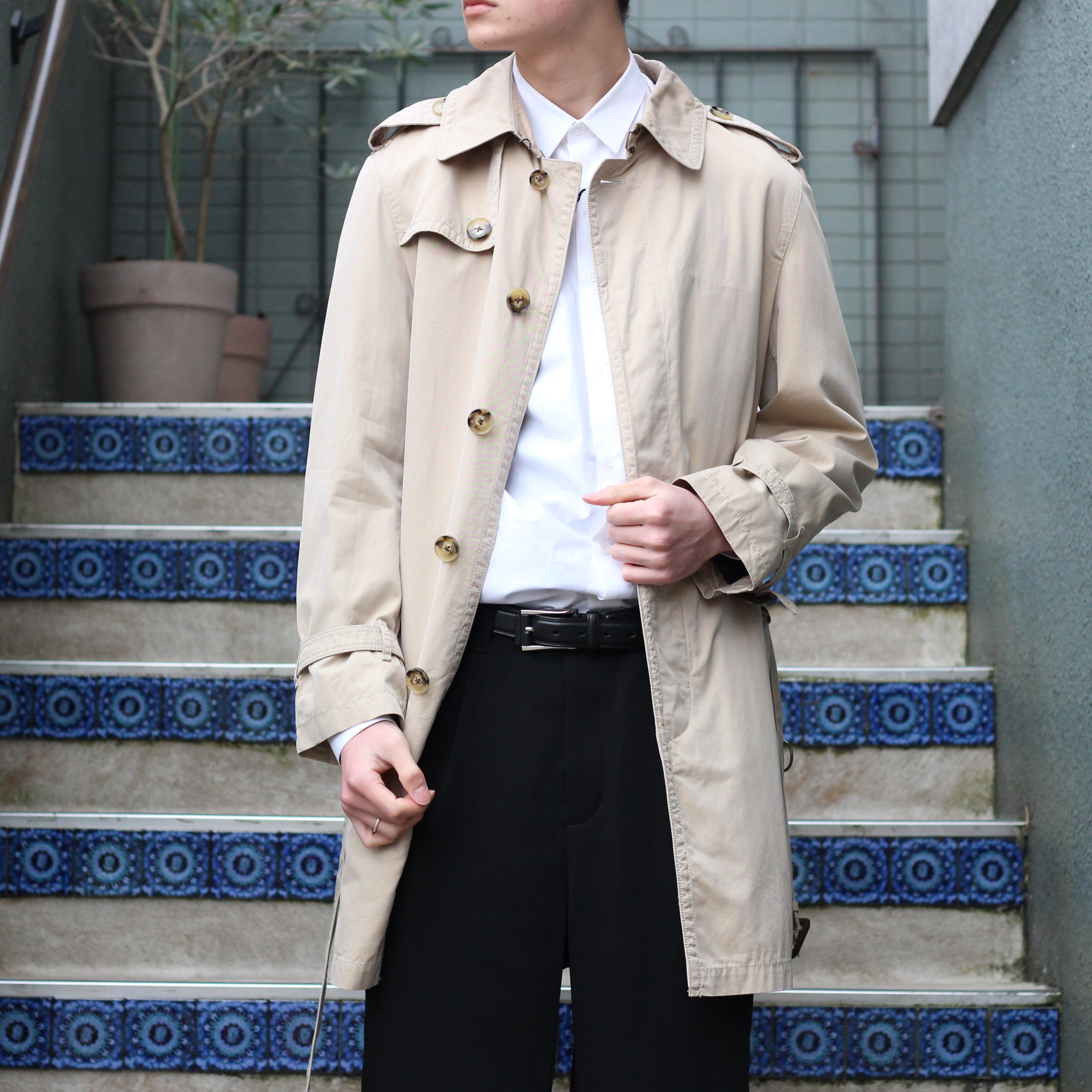 BURBERRY GABARDINE COTTON TRENCH COAT MADE IN JAPAN BURBERRY GABARDINE COTTON TRENCH COAT MADE IN JAPAN