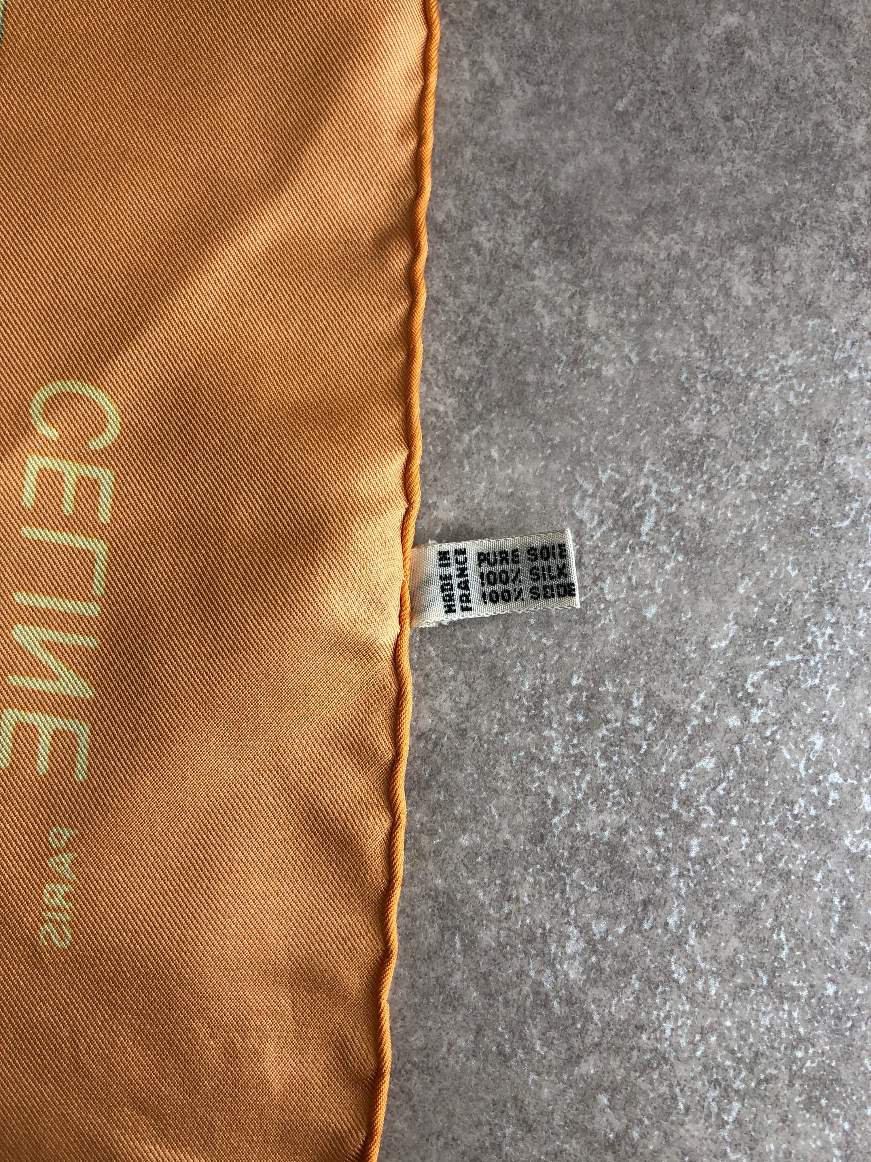 CELINE セリーヌ スカーフ オレンジ タッセル シルク vintage