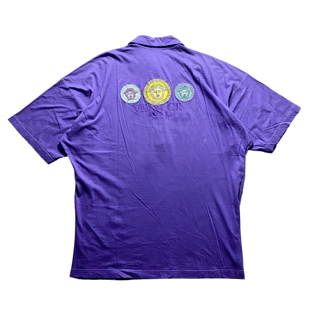 vintage VERSACE JEANS COUTURE back embroidery purple pullover shirt
