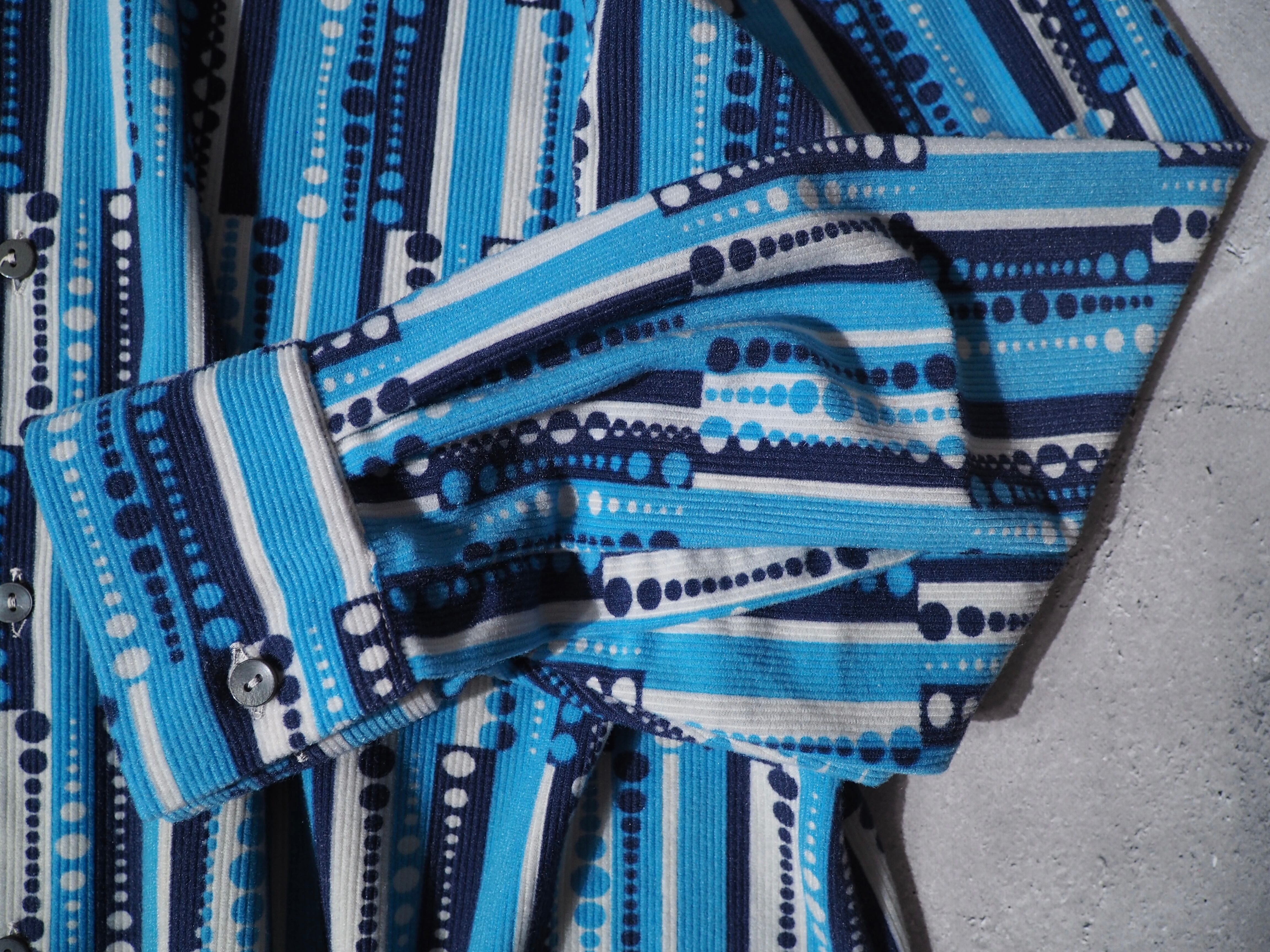 1970 - 80s cold dot line pattern vintage corduroy shirt