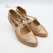 社交ダンス 衣装 スタンダード シューズ 24 1/2サイズ ブラウン系 ケントダンス Kentdance 無地 シンプル 明るい ストラップ 日本製 練習 レッスン 光沢 高級感 イベント ステージ ダンス衣装 ダンスシューズ