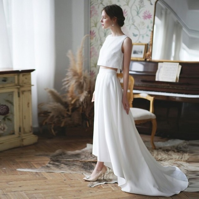 ウェディングドレス セパレート 結婚式 二次会 前撮り 披露宴 花嫁 後撮り ドレス ワンピース 大人 白 Cinderelladress