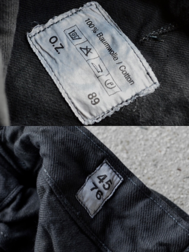 Swiss Army 80s Baker Denim Trousers Dyed Black スイス軍 デニムトラウザー 黒染め ベイカーパンツ 後期