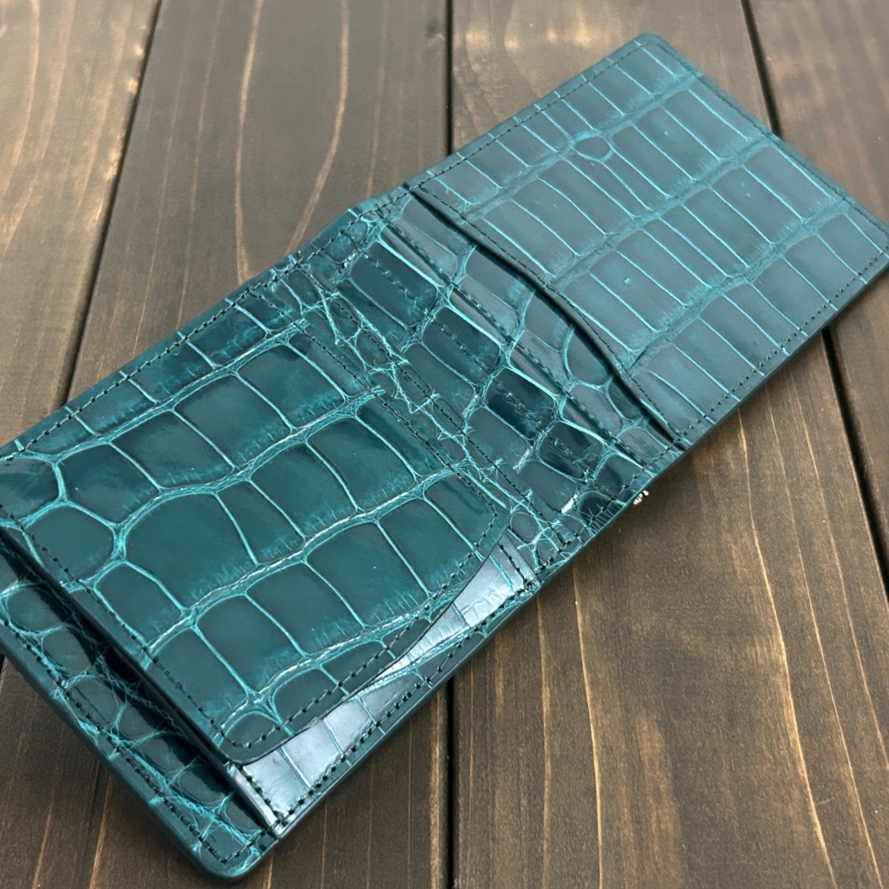 アリゲーター 無双 マネークリップ ディープエメラルド