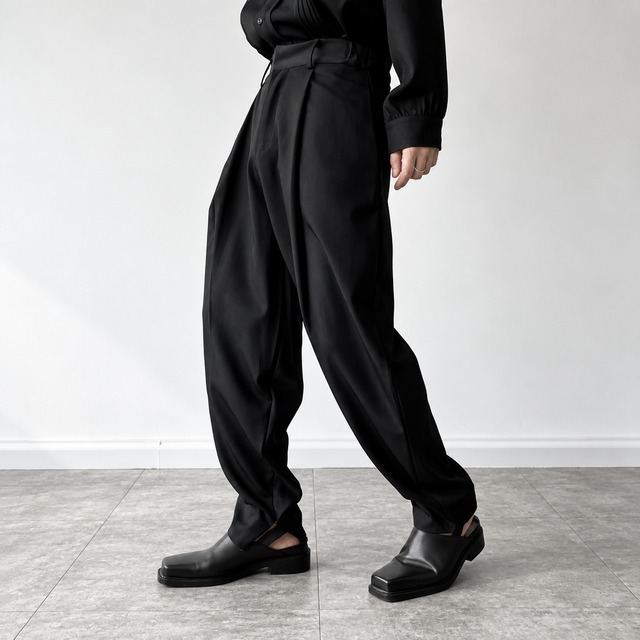 【ORV0017】Cinched-Hem Harem Pants, Draped Lantern Trousers / 2color