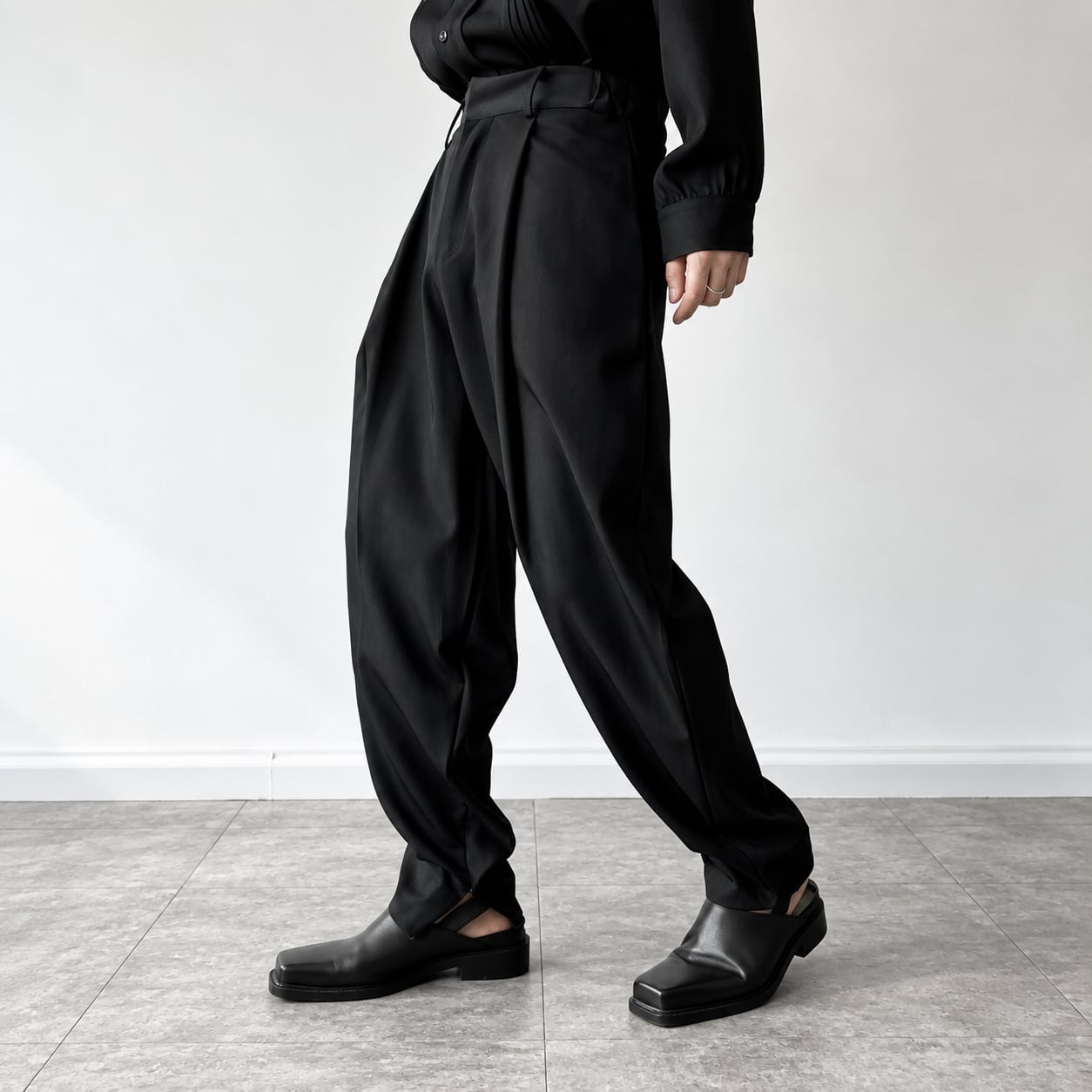 【ORV0017】Cinched-Hem Harem Pants, Draped Lantern Trousers / 2color
