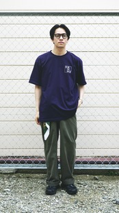 四畳半帝国半袖 Navy / White