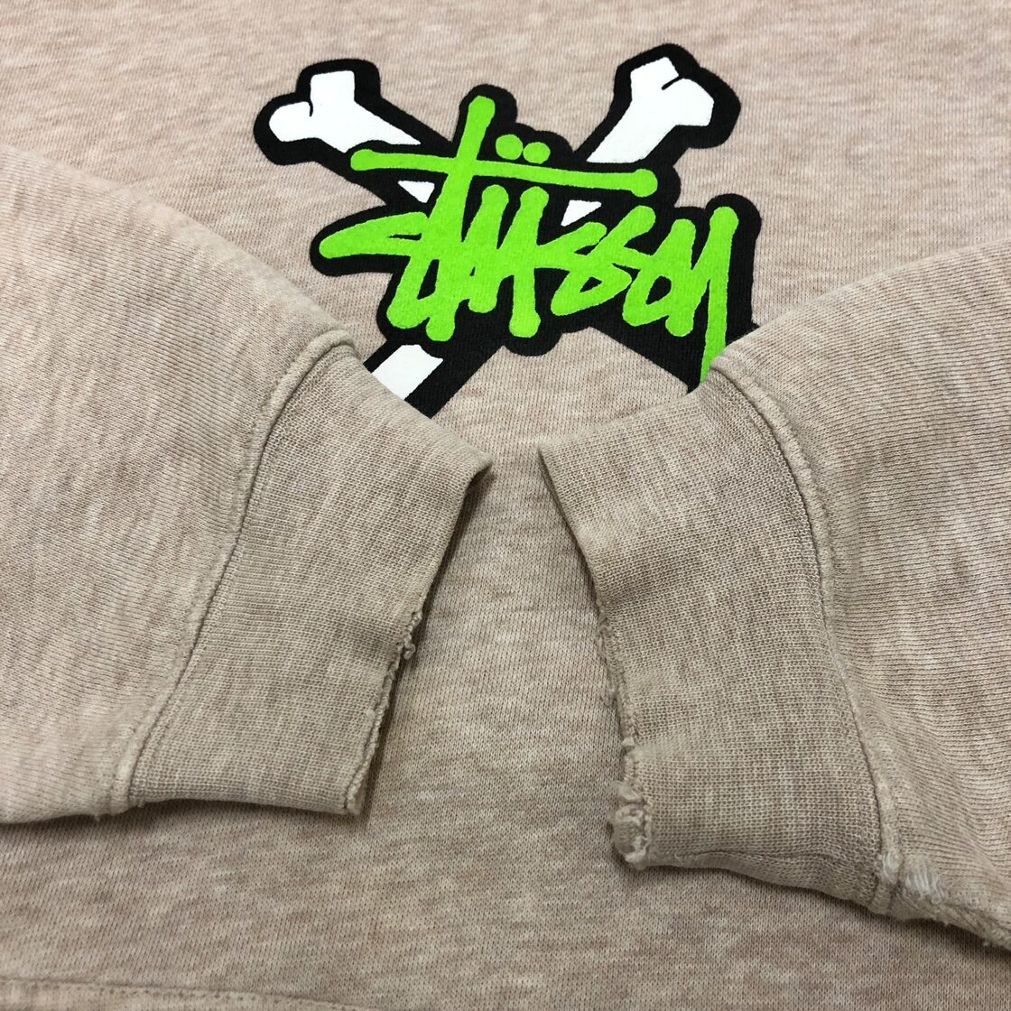 90～00s OLD STUSSY/Cross Bone Logo print Hoodie/M/クロスボーンロゴ