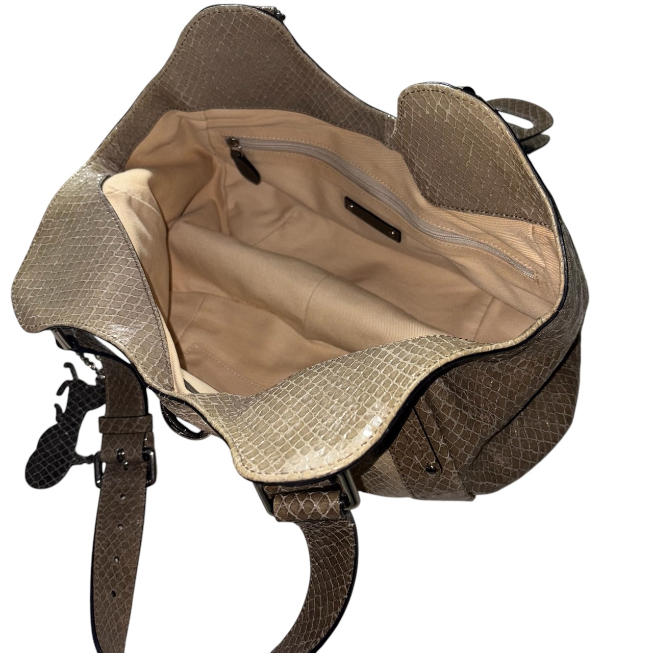 CELINE two tone python leather hobo bag