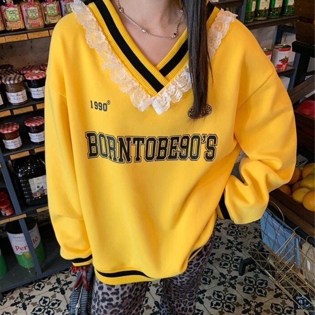 レースVネックゲームプルオーバー　R01417