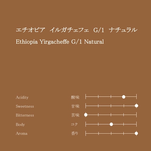 エチオピア イルガチェフェ G/1 コンガ農協 ナチュラル　200g