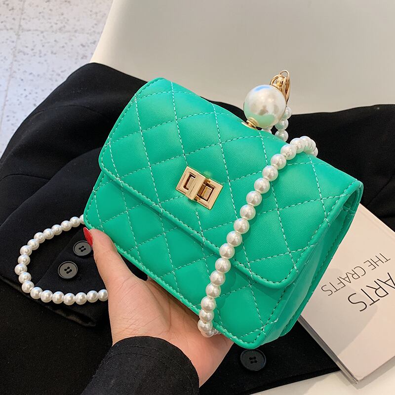 サマーミニパールチェーン 夏物 真珠 スクウェア ミニバッグ Tiancai_Wing_Bag52202348689