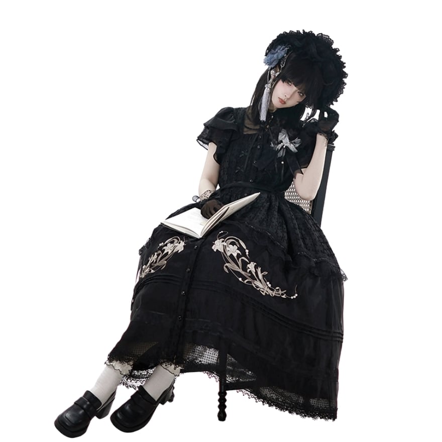 中華ロリィタ 和装 着物風 トップス レース 花柄 クラシカル イベント 撮影会