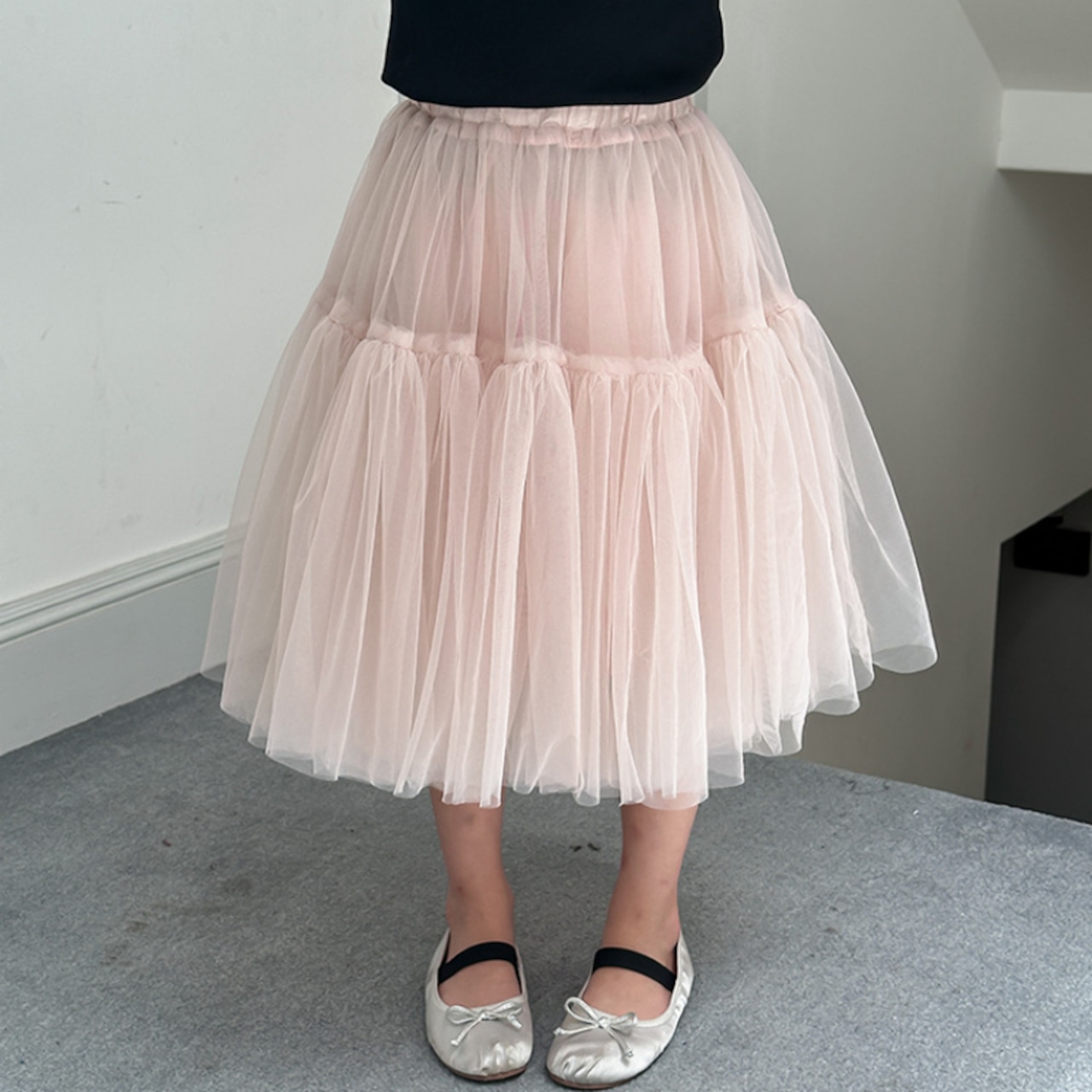 春ドームシルエットチュールスカート
