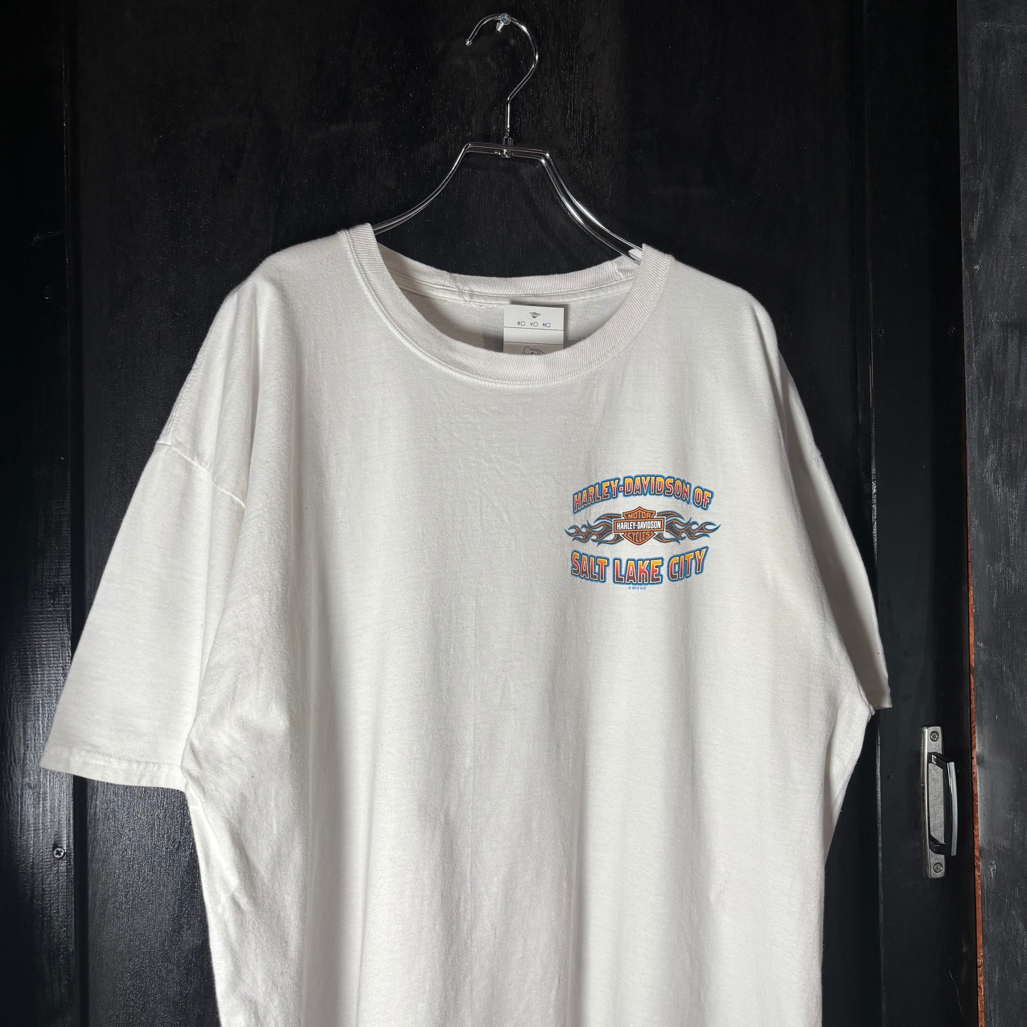 Tシャツ 白 半袖 ロゴ ホワイト ハーレーダビッドソン ツーリング 夏T 
