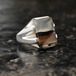 Vintage Signet Ring [Sterling Silver US × Montana Moss Agate] [1940s~] Art Deco Design