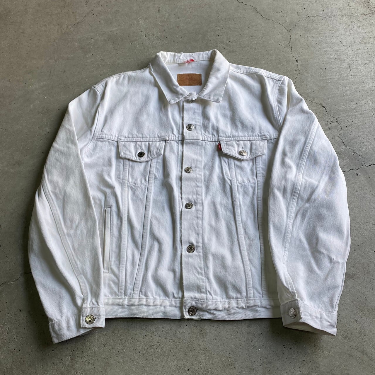 ユーロ 80年代 Levi's リーバイス 70506 02 ホワイトデニムジャケット メンズL 古着 トラッカージャケット 80S ヴィンテージ  ビンテージ 白 メンズXL相当【デニムジャケット】 | cave 古着屋【公式】古着通販サイト