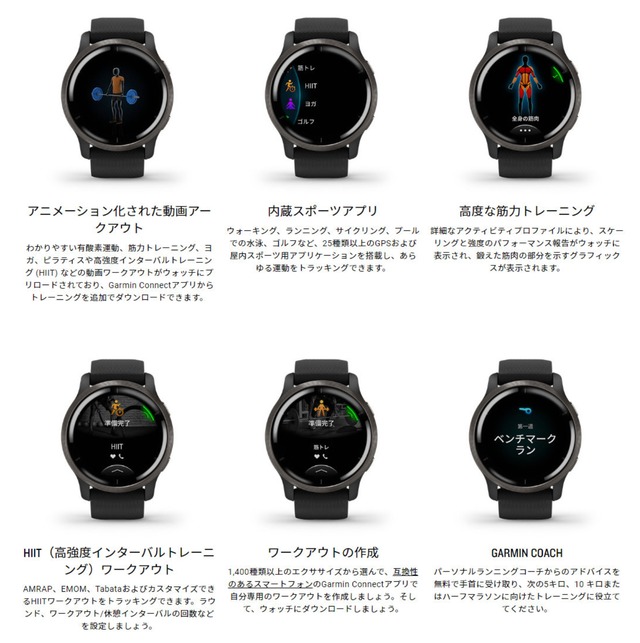 GARMIN ガーミン スマートウォッチ】Venu 2 Black / Slate 010-02430