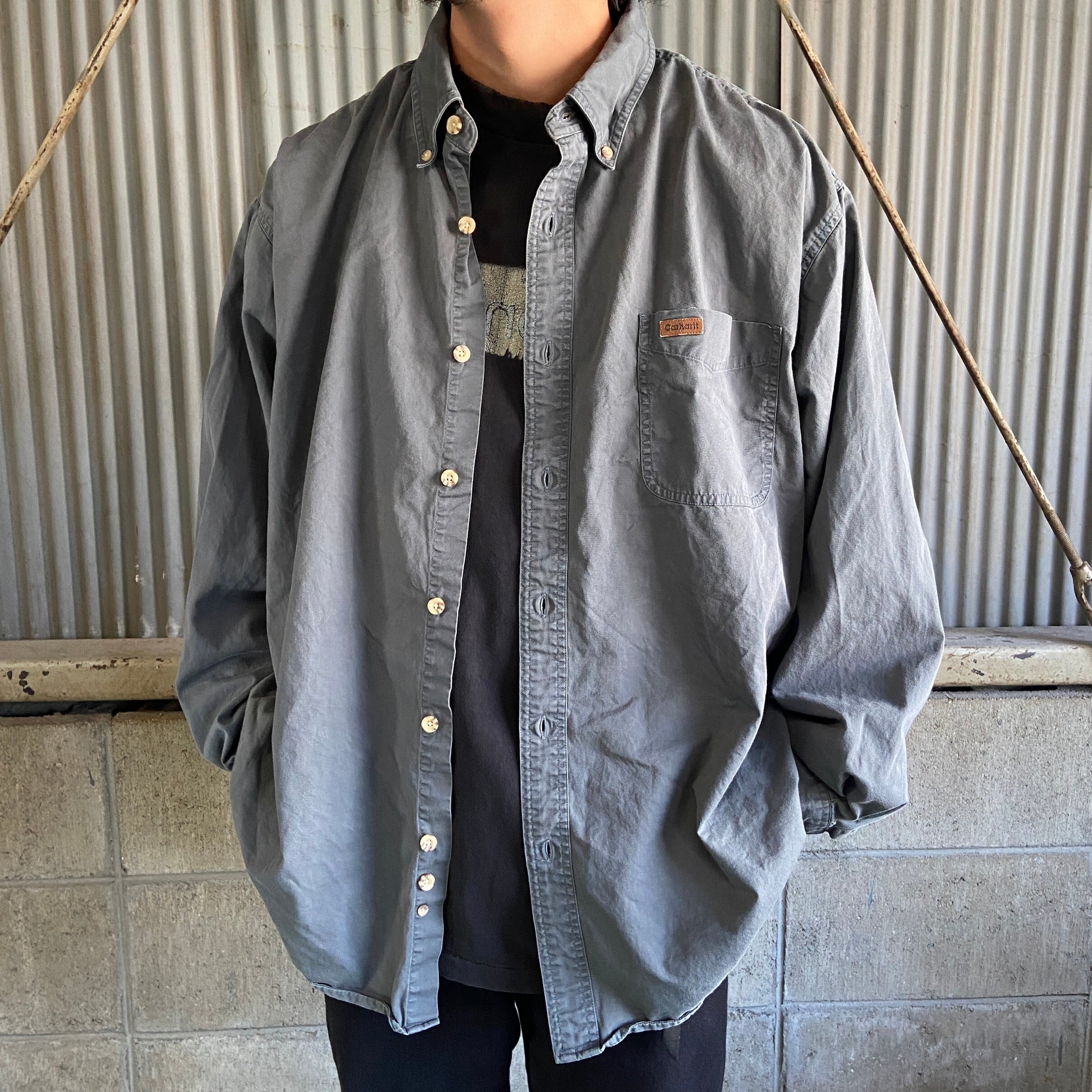 carhartt カーハート☆BD長袖シャツ L グレー-