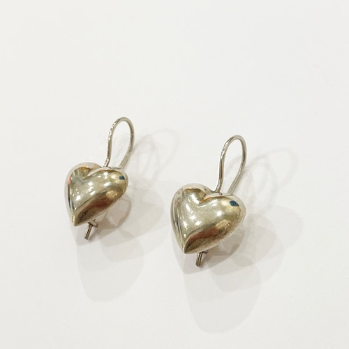 Vintage 925 Silver Heart Pirced Earrings