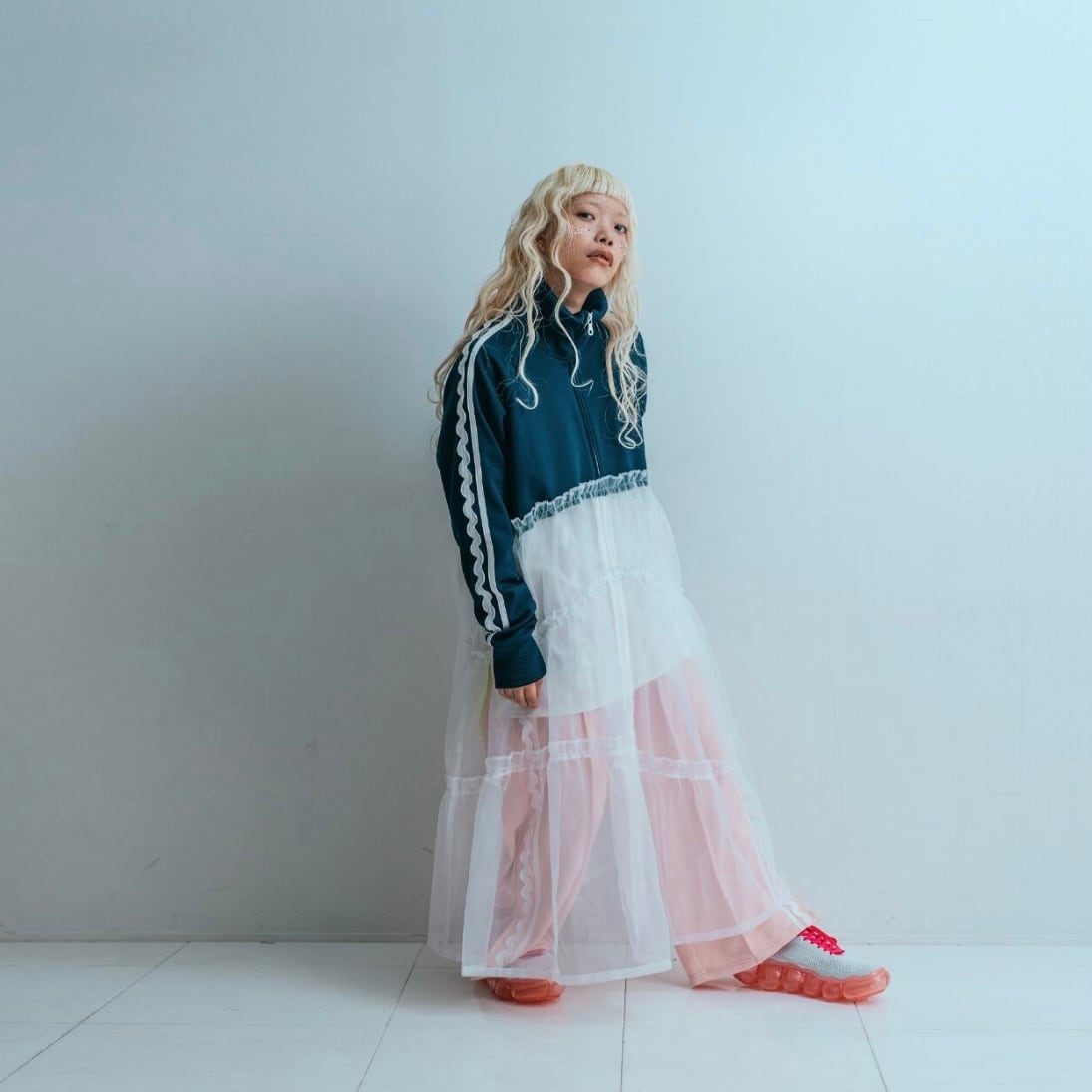 frankygrow SIDE LINE JERSEY SLIT PANTS / F2 | discogirl