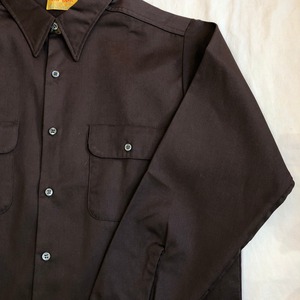 70's brown work shirts -deadstock-