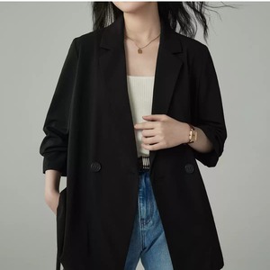 ダブルブレスト テーラードカラー ロングスリーブジャケット U0483