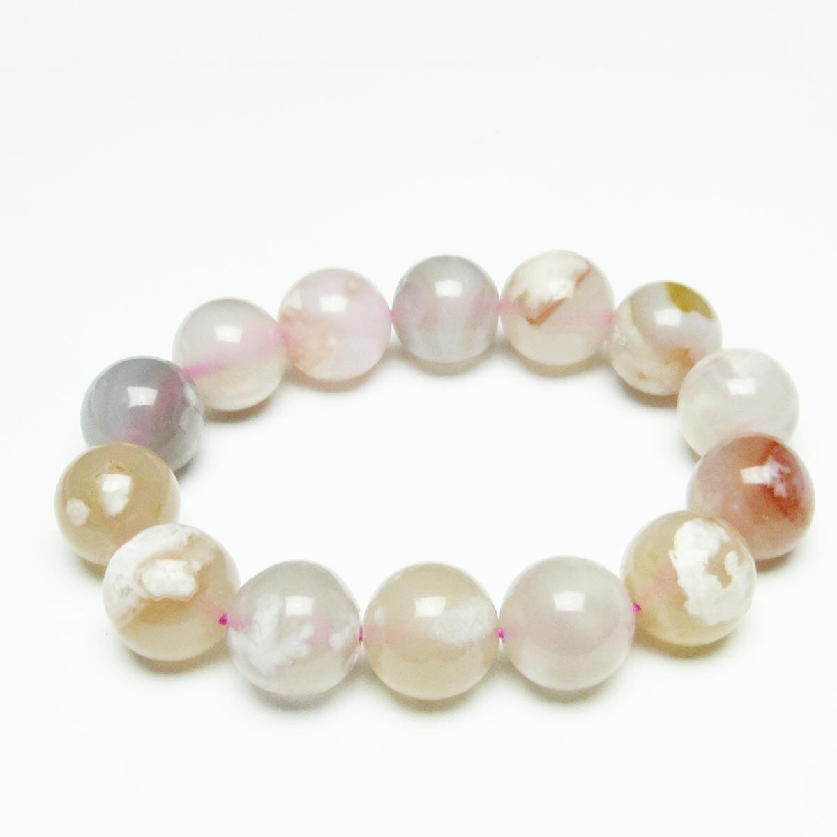 チェリーブロッサムアゲート ブレスレット 桜瑪瑙 15mm [M便 1/10] 111-26467