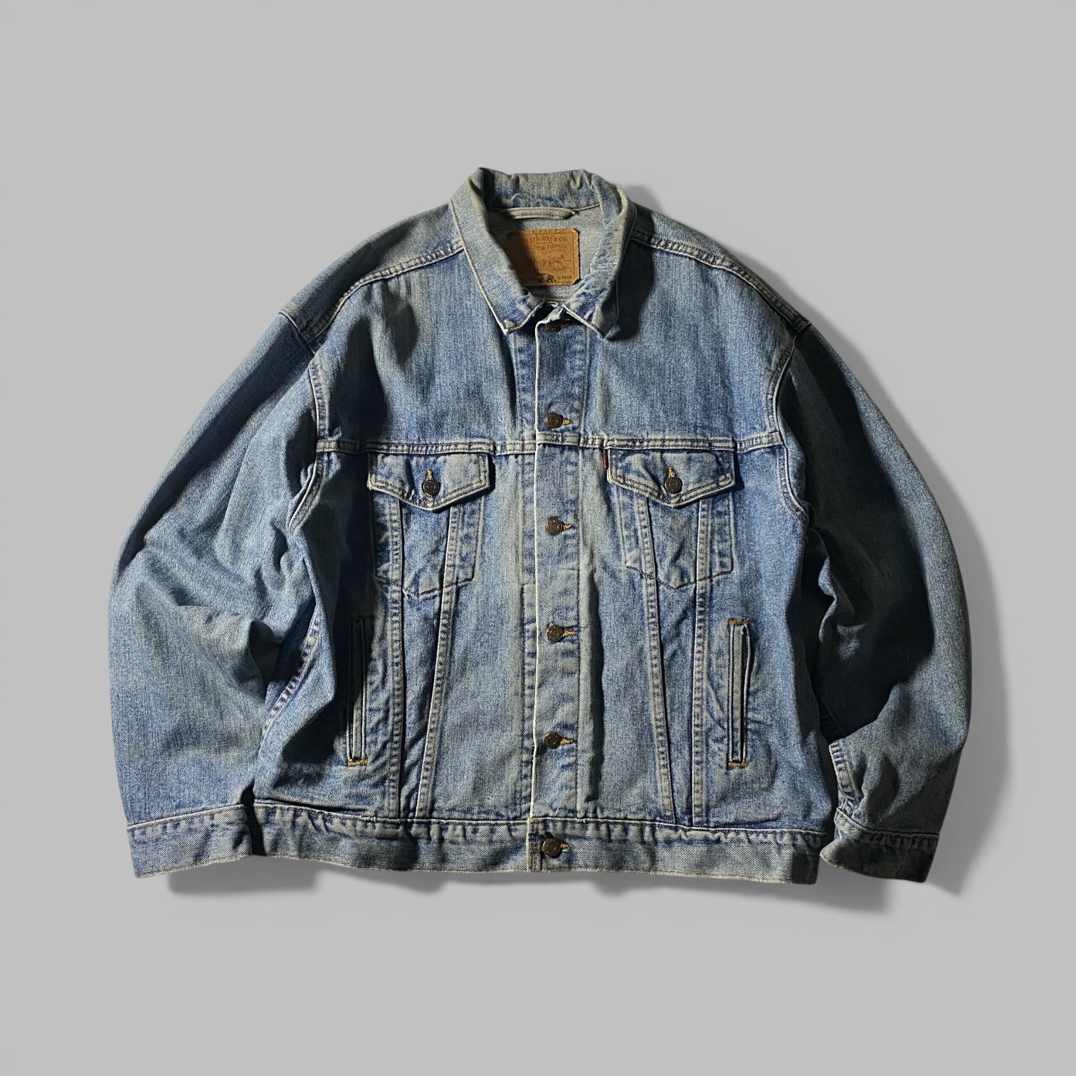 00s Levi’s 70550 デニムジャケット XL 青 トルコ製 00s トルコ製 Levi'sリーバイス 70550 ノーカラー デニムジャケット 4
