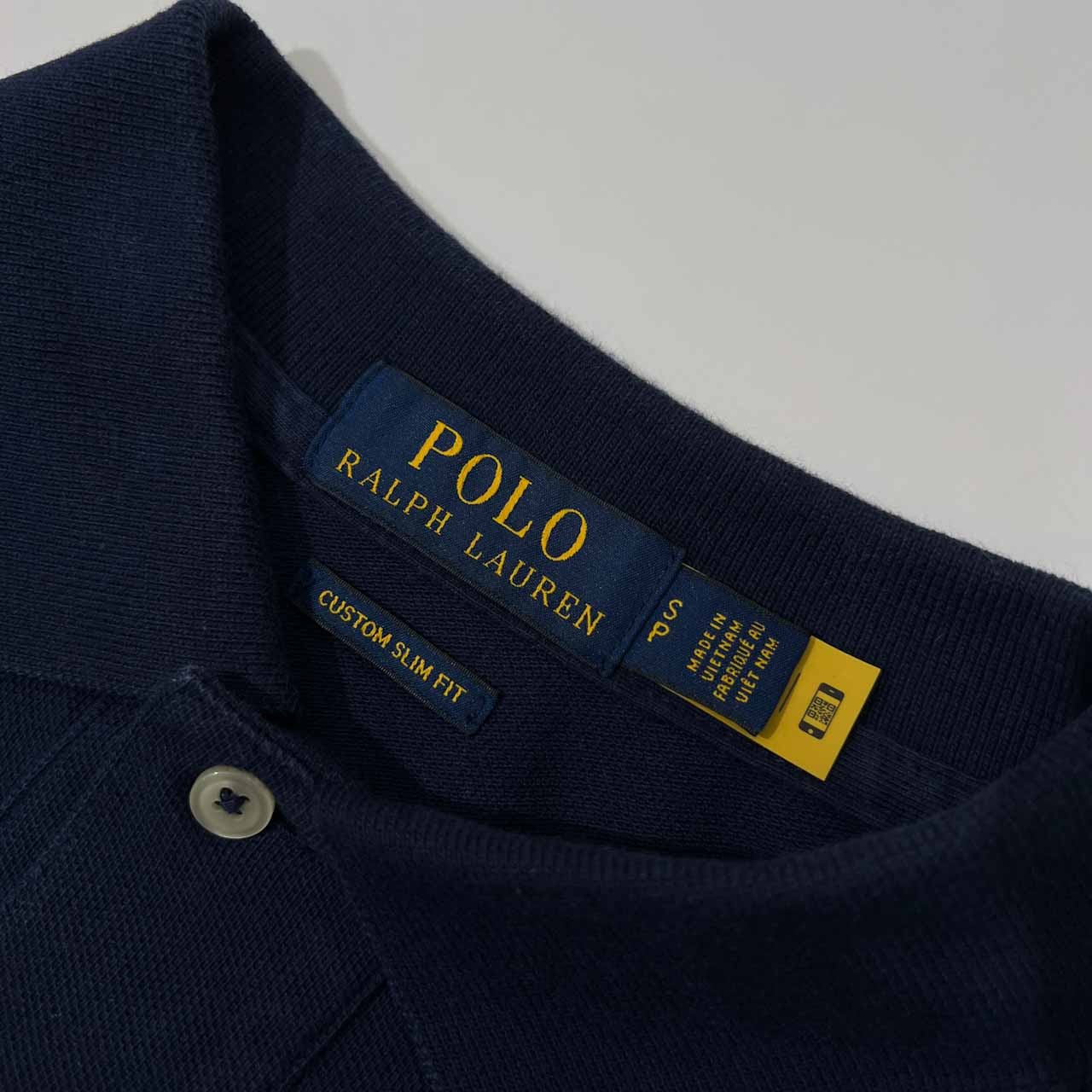 Polo Ralph Lauren ポロ ラルフローレン BIGポニー ワッペン刺繍 長袖 ポロシャツ S /メンズ/ネイビー