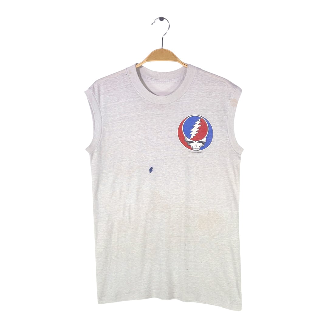 80s グレイトフルデッド ノースリーブ ヴィンテージTシャツ バンドロゴ ロックTシャツ GRATEFUL DEAD メンズM相当 古着 @AAA1596