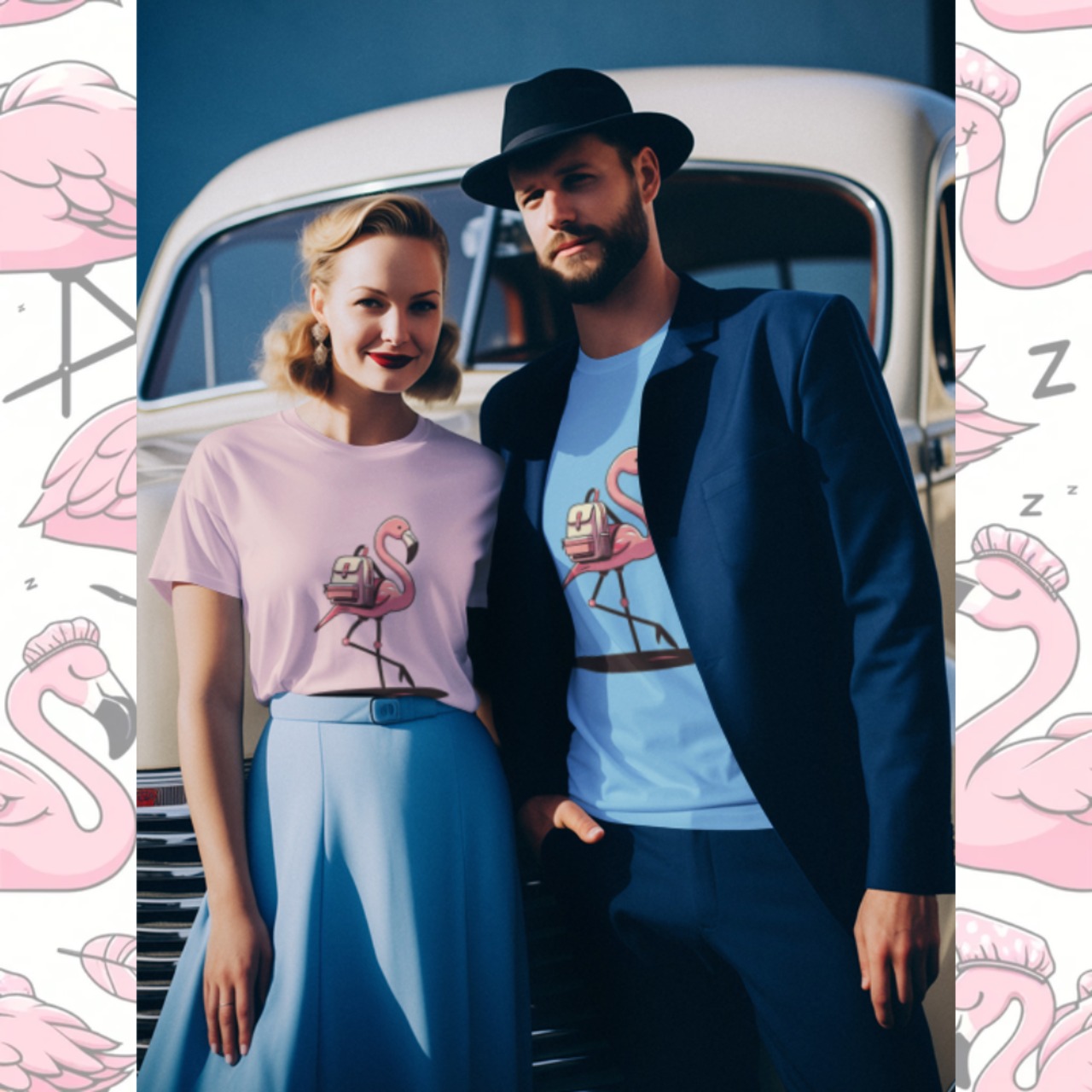 T-shirt -フラミンリュック 4106