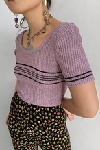 90’s “HELIUM authenticate Paris” Half sleeve knit top Made in U.S.A