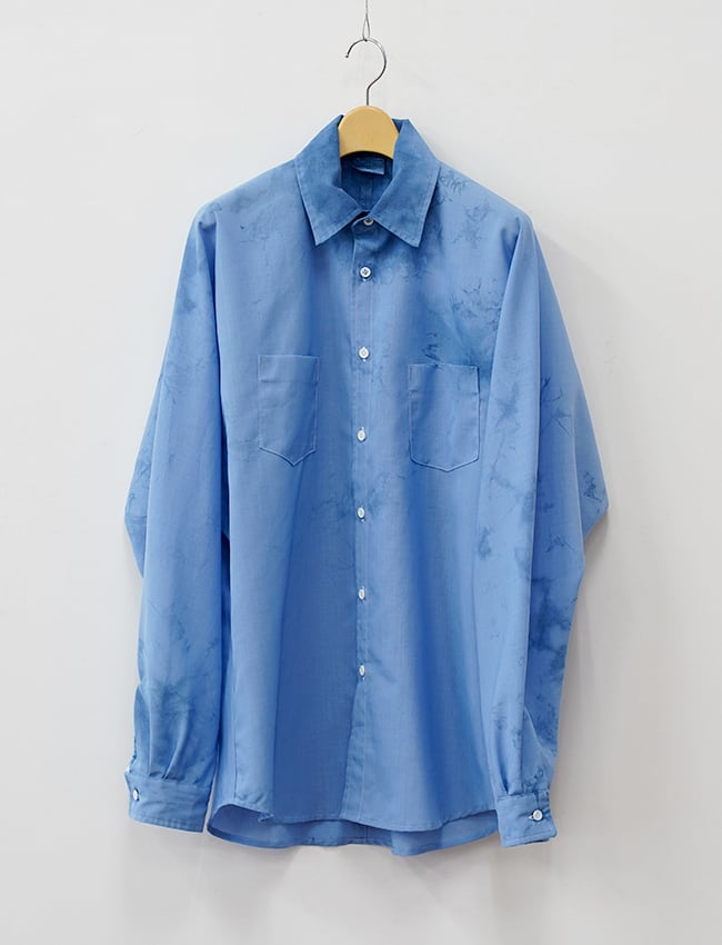 aulico : QUARTER LINEN SHIRT / BLUE