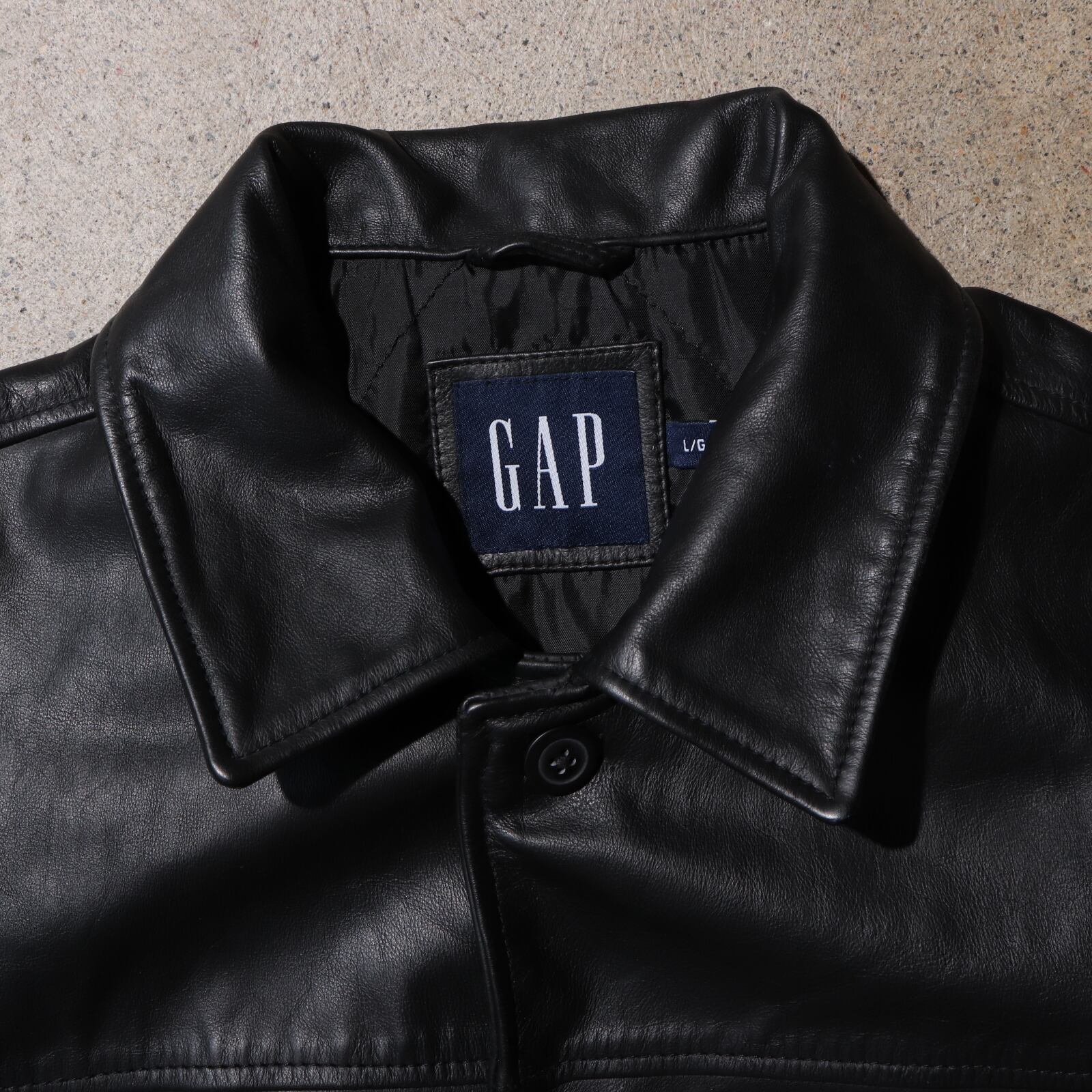 OLD GAP 90s Lレザー カーコート ジャケット オールドギャップ 黒