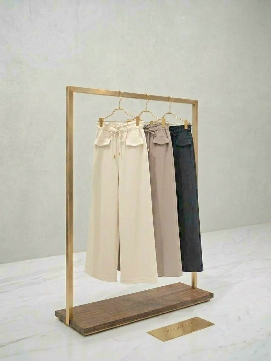 【SAMPLE SALE】カットジョーゼットドロストワイドパンツ(ベージュ)